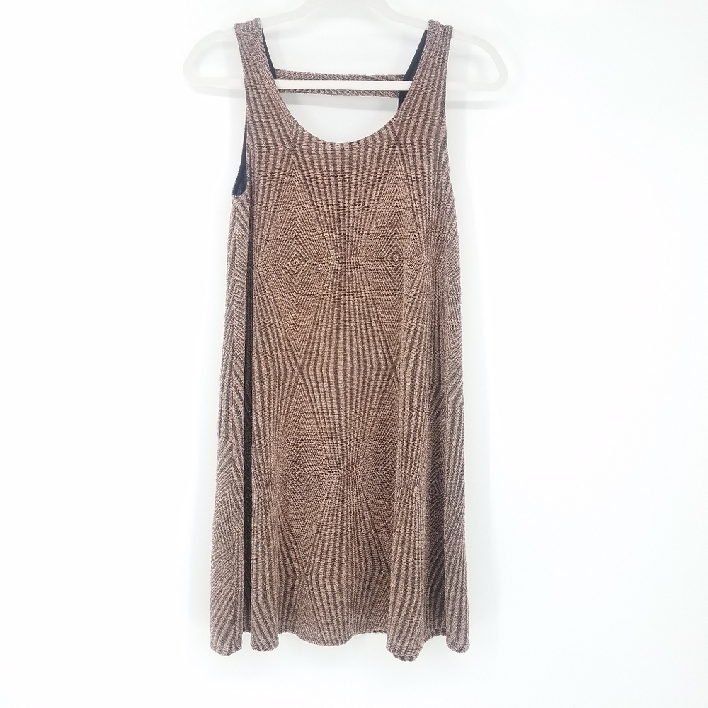 Everly Pink Black Shimmer Metallic Swing Dress - Picture 1 of 7
